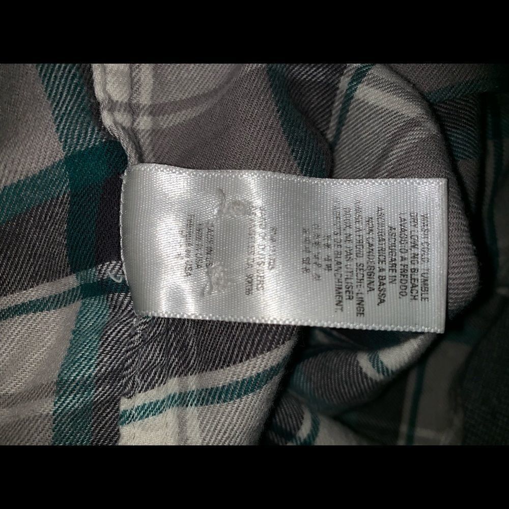 BOY. BAND OF OUTSIDERS Teal & Grey Flannel Button Down Shirt-8 - Picture 7 of 7